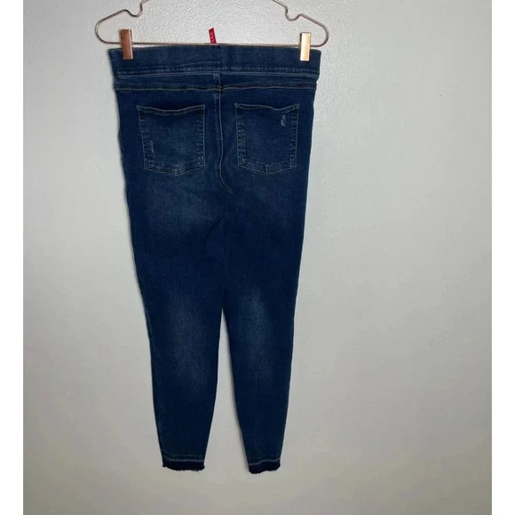Spanx Womens Pull On Distressed Ankle Skinny Denim Jegging Jeans Blue Sz M/M - Picture 11 of 11